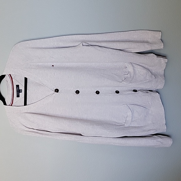 Tommy Hilfiger Women's Cotton button down V neck cardigan XXL VSCO Preppy Twee - Picture 1 of 8
